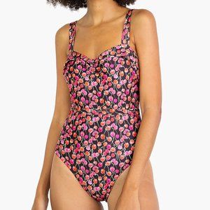 Novel. Swim Mon Cherry Print One Piece Retro Femme Fit Swimsuit Size Medium